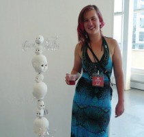 Me with my degree show piece 'ceramic totem pole, brand baby nation'